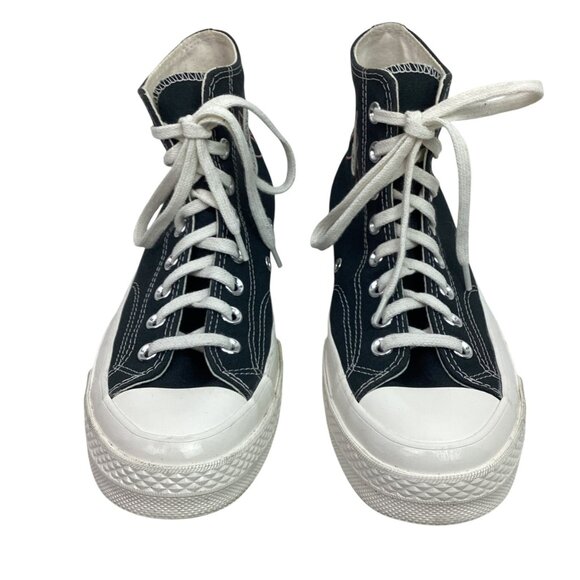 Converse All Star Floral Embroidered High Top Sneakers Womens 9 Black Canvas - Picture 2 of 14